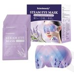 Scienbeauty Steam Eye Mask,20 Packs Lavender Heated Eye Mask Disposable Warm Eye Compress for Dry Eyes,Self Heating Moist Heated Eye Masks SPA Warm Eye Mask for Dark Circles,Puffy Eyes,Relief Stress Eye Fatigue