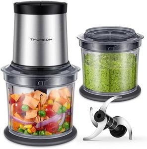 TWOMEOW Food Processor 4 Cup, Electric Food Chopper, 【Small but Powerful】Meat Grinder with 2 Bowls, 2 Speed & 4 Blades for Vegetable, Meat, Nuts, Functions for Chopping, Dicing, Mixing and Puree