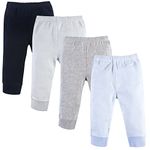 Luvable Friends Baby Boys' Tapered Ankle Pants, Powder Blue Stripe 4-Pack, 12-18 Months