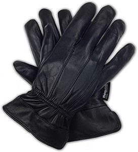 Hand Fellow Men’s Soft Nappa Sheepskin Warm Winter Leather Gloves Fleece Lining Thinsulate Gloves, Black Original, XX-Large