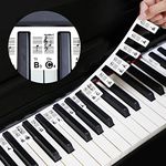 DESELL Removable Piano Keyboard Note Labels, 88 Key Full Size Silicone Piano Keyboard Stickers Alternative Piano Notes Guide for Beginners Comes with Box(Black)