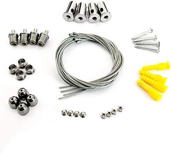 LUXRITE Slim Frame LED Edge Light Suspension Kit, Suspension Cable for 2x2 Edge Light Panels, Braided Cables and Mounting Hardware