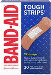 Band-Aid Brand Sterile Tough Strips Adhesive Bandages for First Aid & Wound Care, Durable Protection & Comfort for Minor Cuts, Scrapes & Burns, Heavy-Duty Fabric Bandages, One Size, 20 ct