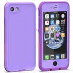 Diverbox iPhone SE 2020 / iPhone 8 Waterproof Case, IP68 Full-Body Sturdy, Built-in Screen Protector, Shockproof - Purple