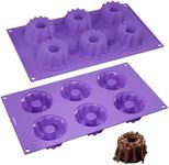 Bakerpan Silicone Mini Fluted Cake Pans, Mini Gelatin Molds, Small Jello Molds, Mini Cake Pans, 6 Cavities - Set of 2