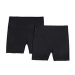 Jockey Women's 2 Pack Performance High Waist Bike Short, Deep Black/Deep Black, Medium
