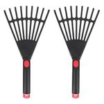 DOITOOL Hand Rake Garden Tool, 2PCS Plastic Hand Rake Soil Tiller with Ergonomic Handle, Small Rake for Leaves, Gardening, Cultivating, Loosening Soil & Spreading Mulch