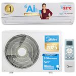 Midea 1 Ton 3 Star AC, Smart Wi-Fi AI Inverter Split AC (100% Copper, Convertible 4-in-1, Cooling at 52℃, HD Filter with Auto Cleanser, SANTIS NEO RYL(Wi-Fi),MAI12SD3R35W0,White)