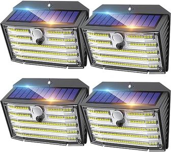 CLAONER Solar Lights Outdoor, Super Bright 126LED Solar Security Lights PIR Motion Sensor with 3 Lighting Modes, 270° Lighting Angle, Wireless IP65 Waterproof Wall Lights for Outside (4 Pack)