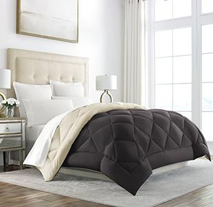 Sleep Restoration All Seasons King/Cal King Size Comforter - Reversible -  Cooling, Lightweight Summer Down Comforter Alternative - Hotel Quality Bedding Comforters - Brown/Cream