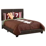 Monarch Specialties I 5910F Bed, Full Size, Bedroom, Upholstered, Brown Leather Look