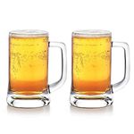 CELLO Stern Beer Glass Mug Set of 2, 350 ml | Beer Mugs Straight | Stern Mug Set for Juice, Beer, Beverages