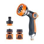 GRIFEMA GE1303-1 Garden Hose Pipe Spray Gun Set, 8 Adjustable Patterns Nozzles, High Pressure Garden Sprayer For Lawn & Garden Watering Equipment Include Hose Connectors