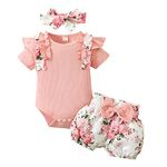 Hopscotch Baby Girls Cotton and Polyester Short set in Pink Color For Ages (9-12 Months)