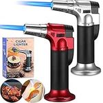 Blow Torch for Cooking,XWFEU 2 Pack Butane Torch Lighters Refillable Kitchen Torch with Safety Lock Adjustable Flame for Desserts Creme Brulee BBQ Baking Camping