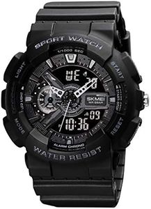 SKMEI Resin Analogue - Digital Black Dial Men Watch, Black Band