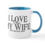 CafePress I Love My Wife Golf Funny Mug 11 oz (325 ml) Ceramic Coffee Mug