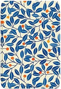 Housse de Protection pour Livre électronique, étui pour Kindle Paperwhite 6ème/7ème génération (Version 2012/2013/2015/2017) - Housse avec Feuilles Bleues Veille/réveil