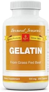 Bernard Jensen's Gelatin Capsules, 500mg – 250 Capsules, High-Quality Gelatin for Healthy Skin, Hair & Nails Support