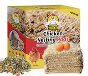 Chicken Nesting Pads with Aromatic Nest Herbs | Natural Excelsior Aspen Fiber Poultry Bedding | 13 x 13 Inches | Pack of 10