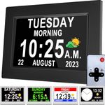 [𝐮𝐩𝐠𝐫𝐚𝐝𝐞 𝟐.𝟎] Digital Clock with Date and Time for Elderly, 19 Alarms Dementia Clock, Auto DST, Custom Reminders, HD Photo Frame, Task Alert- Perfect Organizer for Home, Office & School