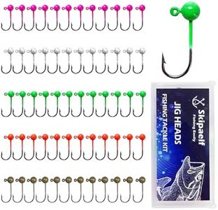 Skipaelf Fly Tying Jigs Kit,Small Jig Heads for Fly Fishing,60pcs Round Ball Crappie Jigs DIY Crappie Trout Tying Flies Ice Fishing 1/80oz 1/32oz 1/28oz 1/16oz