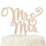 LOVENJOY Gift Box Pack Mr and Mrs Monogram Rustic Wood Wedding Engagement Cake Toppers Decoration (5.9-inch)