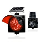 Robustt Solar-Powered Red Warning Light - High-Visibility with Flicker Mode | LED Road Safety Flashing Warning Light Solar Traffic Light| IP65 Advanced Waterproof