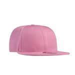 Underground Kulture Plain Flat Peak Snapback Baseball Cap Baby Pink