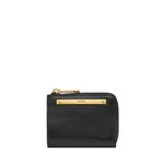 Fossil Women's Liza Leather L Zip Wallet Wallet for Women, Black W/Brass, One Size