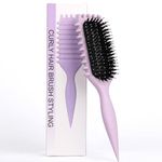 Galinpo Curl Defining Brush, Curl Hair Brush, Curl Define Styling Brush for Curly Hair Wet, Reduce Pulling and Curl Separation, Shaping & Defining Curls for Women and Men(purple)