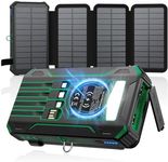 Solar Power Bank 48000mAh Built in 4 Cables, Flashlight, Travel Essential