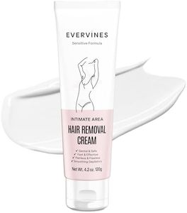 Evervines intimate hair removal cream: Women and men home travel use - whole body bikini line leg underarm area depilatory with scraper (4.2oz).