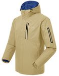 JHMORP Men's Rain Cycling Jackets Waterproof Lightweight Outdoor Hiking Running Softshell Jacket Raincoat (Khaki,CA M)