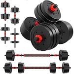 AJUMKER Dumbbells Barbell Set 44LBS with Connecting Rod,Dumbbells Barbell Set 20KG,Adjustable Dumbbells Set,Adjustable Lifting Training Set for Men Women,Body Workout Home Gym Home Heavy Dumbbells