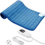 XN8 Sports Heating Pad- Electric Heat Pad for Back Pain Relief - Stay on Mode, Auto Switch-Off with 6 Temperature Levels- Heat Therapy for Cramps, Back & Neck Muscles- Soft Fabric, Machine Washable