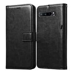 Casotec Flip Cover for Asus ROG Phone 3 | Premium Leather Finish | Inbuilt Pockets & Stand | Flip Case for Asus ROG Phone 3 (Black)