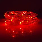 LIIDA Led Fairy String Lights Battery Operated for Wedding Centerpiece Christmas Tree Garlands Mason Jar Craft Party Vase Decoration (Red)