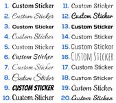 Custom Text Stickers Decals Graphics Fonts Lettering Small to Large Sizes