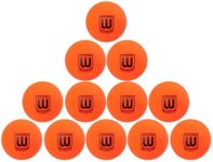 Winnwell Street Hockey Balls Orange Medium Density Ball for Indoor & Outdoor - Made for for Field, Road & Street Hockey Games – with Storage Bag - 65mm & 50 Gram Weight (12-Pack)