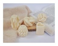 Encebience ® Scented Tree Root, Knot, Thread Wool Ball, Heart Pillar, Raindrop Candle | Set of 5 | Café Mocha| Soy & Bees Wax | Home Décor