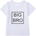 Toddler Baby Boy Big Brother T Shirts Tops Big BRO Printed Older Brother Tees Clothes Outfit (1-Big BRO-White, 18-24 Months)