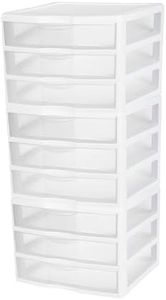 Sterilite 20938003 Wide 3 Drawer Unit, White Frame with Clear Drawers, 3-Pack