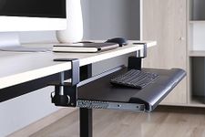 ErgoYou Clamp-On Ergonomic Keyboard Tray – Extra Spacious 27” Platform for Keyboard & Mouse – Smooth Sliding, No-Drill Installation – Fits Desks Up to 45mm Thick – Space-Saving Under-Desk Design