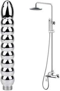 Tabuy Bathroom Handheld Aluminum Shower Head Nozzle Cleaner Flushing Cleansing System (5 Holes 7.08inch)