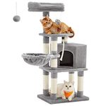 Feandrea Cat Tree, Cat Tower for Indoor Cats, 110 cm, Light Grey PCT260W01