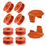 KJLEEN 8Pcs Worx Strimmer Spool Lawn Mower Strimmer Wire Replacement Grass Strimmer Line Compatible with Worx Weed Eater Trimmer Line Refills