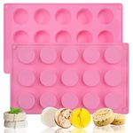 SAKOLLA Cylinder Silicone Soap Mold, 2 Pack 15 Cavity Round Silicone Molds for Handmade Soap, Lotion Bars, Bath Bombs, Chocolate, Cake