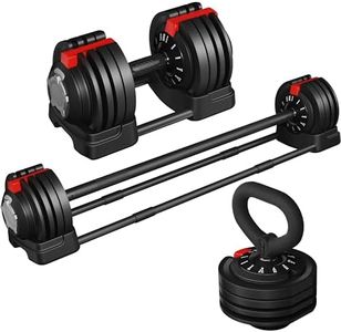 Yaheetech Adjustable Dumbbell 3 in 1 Dumbbell Weight Set 24KG Adjustable Dumbbell Set Used as Barbell/Kettlebell, Free Weights for Men/Women, Home Gym Strength Training Workout
