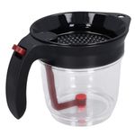 Good Grips Good Gravy Fat Separator, 4 Cup Fat Separator Jug Gravy Separator and Strainer with Bottom Release, Gravy Jug Fat Separator Cup, Grease Separator Degreasing Cup Grease Strainer, 1L